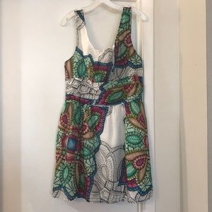Never worn multicolored spring tank top dress